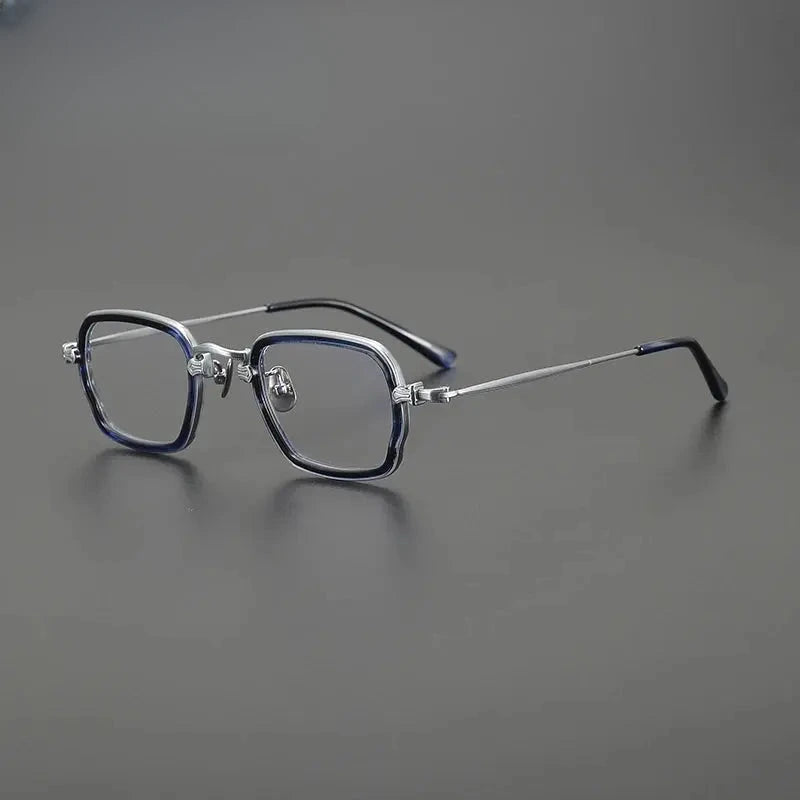 Unisex Square Full Rim Titanium Oversized Prescription Glasses Gxy1556 — view 3 | Rx Spectacle
