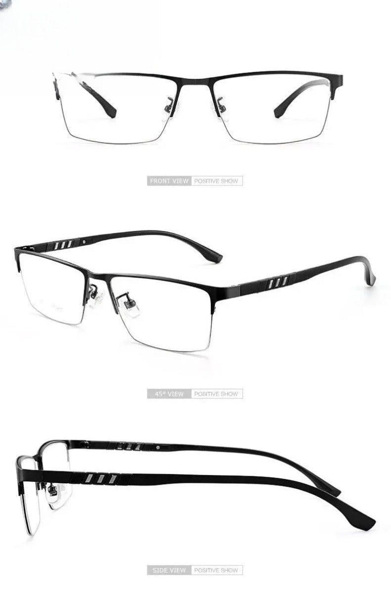 Unisex Semi-Rimless Stainless Steel Prescription Glasses — view 13 | Rx Spectacle