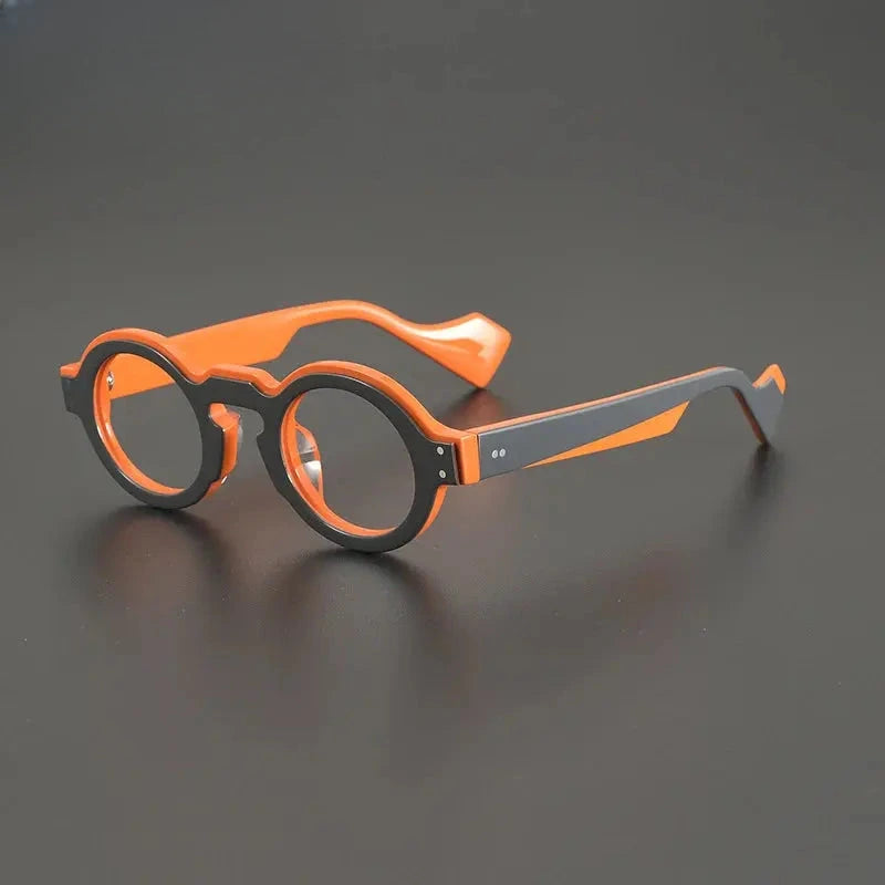 Unisex Round Full Rim Acetate Prescription Glasses Gxyj1161 — view 2 | Rx Spectacle