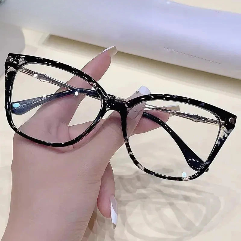 Women's Cat Eye Full Rim Titanium Prescription Glasses 77880 — view 5 | Rx Spectacle