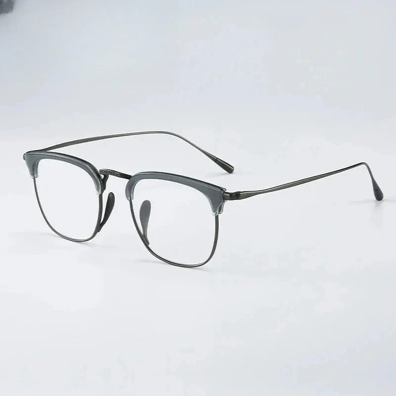 Men's Square Full Rim Titanium Prescription Glasses 881902 — view 4 | Rx Spectacle