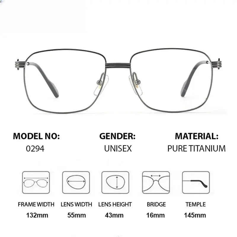 Women's Square Full Rim Titanium Prescription Glasses 880294 — view 2 | Rx Spectacle
