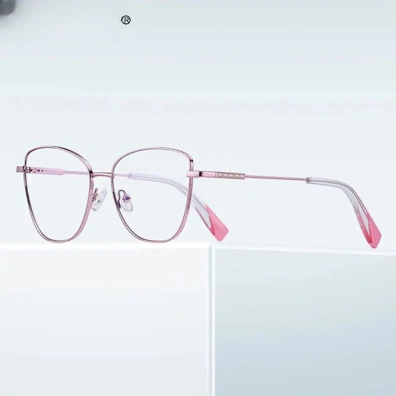 Women's Cat Eye Full Rim Alloy Reading Glasses 3032 — view 3 | Rx Spectacle