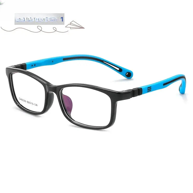 Unisex Square Full Rim TR90 Prescription Glasses V66065 — view 10 | Rx Spectacle