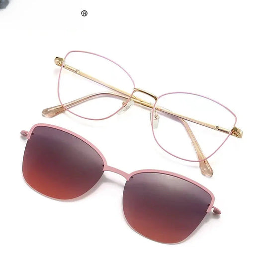 Women's Cat Eye Full Rim Alloy Clip-On Reading Glasses 70152 — view 1 | Rx Spectacle