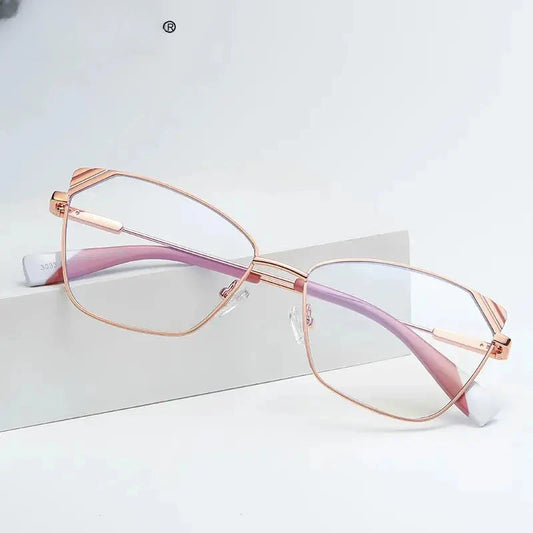 Women's Cat Eye Full Rim Alloy Reading Glasses 3033 — view 1 | Rx Spectacle