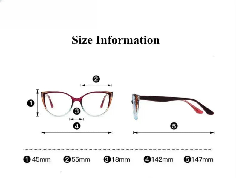 Women's Cat Eye Full Rim Titanium Prescription Glasses 87224 — view 2 | Rx Spectacle