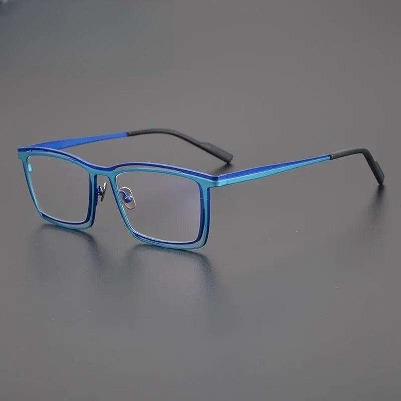 Unisex Square Full Rim Titanium Prescription Glasses Gxyj1021 — view 3 | Rx Spectacle