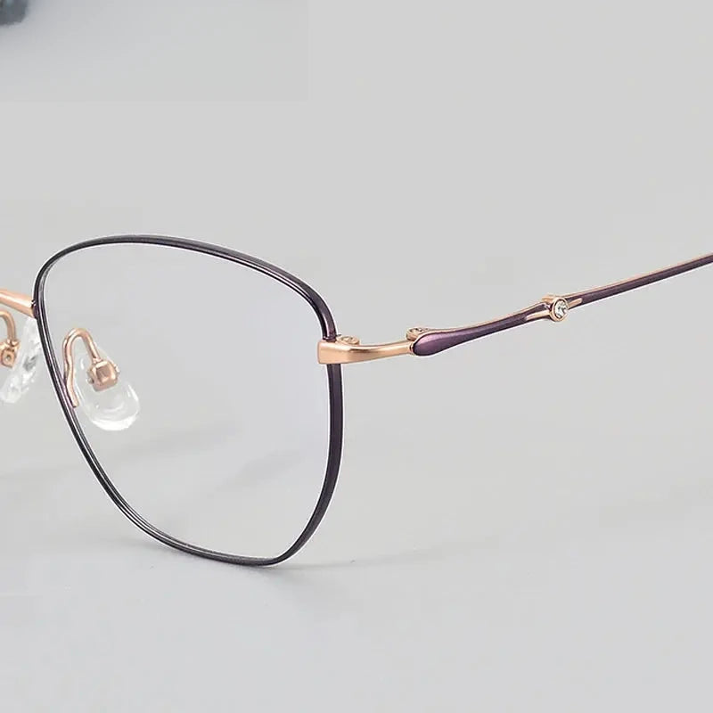 Women's Cat Eye Full Rim Titanium Prescription Glasses 443007 — view 2 | Rx Spectacle