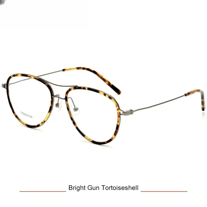 Women's Oval Full Rim Titanium Double Bridge Prescription Glasses 316043 — view 8 | Rx Spectacle