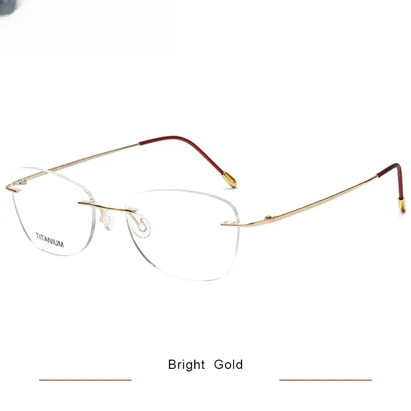 Women's Polygon Rimless Titanium Prescription Glasses 36013 — view 7 | Rx Spectacle