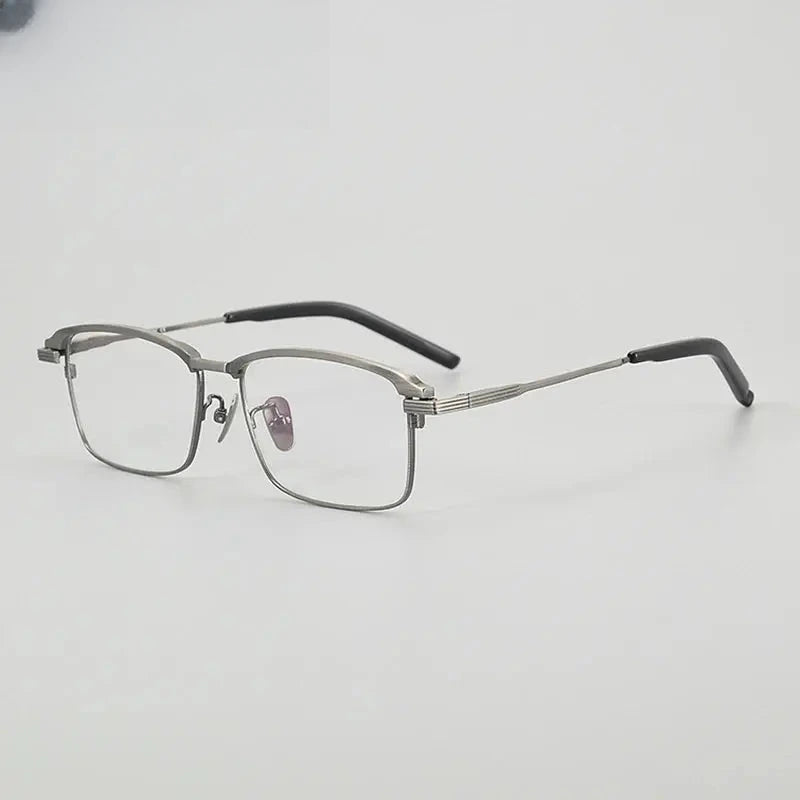 Unisex Square Full Rim Titanium Oversized Prescription Glasses 38941 — view 3 | Rx Spectacle