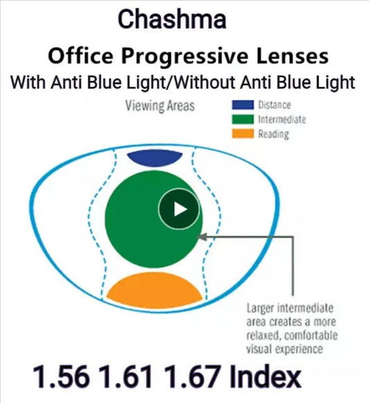 Office Progressive Clear/Anti Blue Light Lenses — view 1 | Rx Spectacle