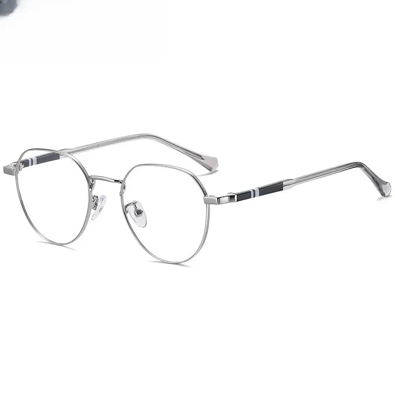 Women's Round Full Rim Titanium Flat Top Prescription Glasses 961921 — view 5 | Rx Spectacle