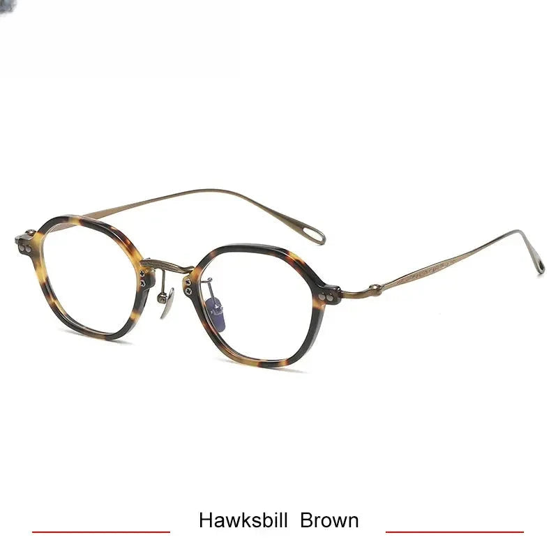 Unisex Polygon Full Rim Titanium Prescription Glasses 35957 — view 6 | Rx Spectacle