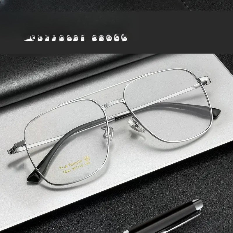 Unisex Square Full Rim Titanium Prescription Glasses 47830 — view 1 | Rx Spectacle
