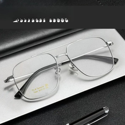 Unisex Square Full Rim Titanium Prescription Glasses 47830 — view 1 | Rx Spectacle