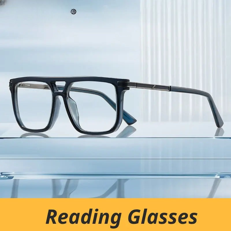 Men's Square Full Rim TR90 Double Bridge Reading Glasses 760025 — view 1 | Rx Spectacle