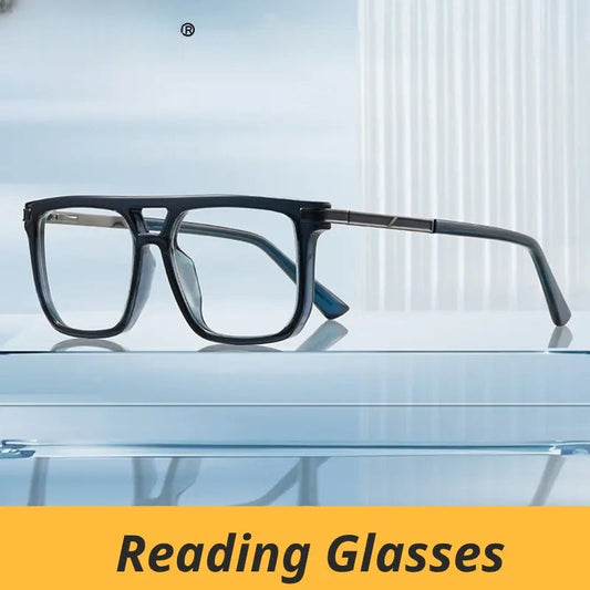 Men's Square Full Rim TR90 Double Bridge Reading Glasses 760025 — view 1 | Rx Spectacle