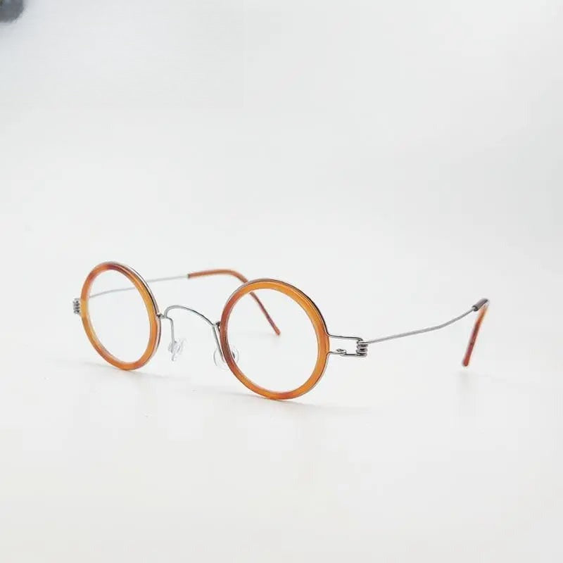 Unisex Round Full Rim Acetate Prescription Glasses Y060 — view 7 | Rx Spectacle