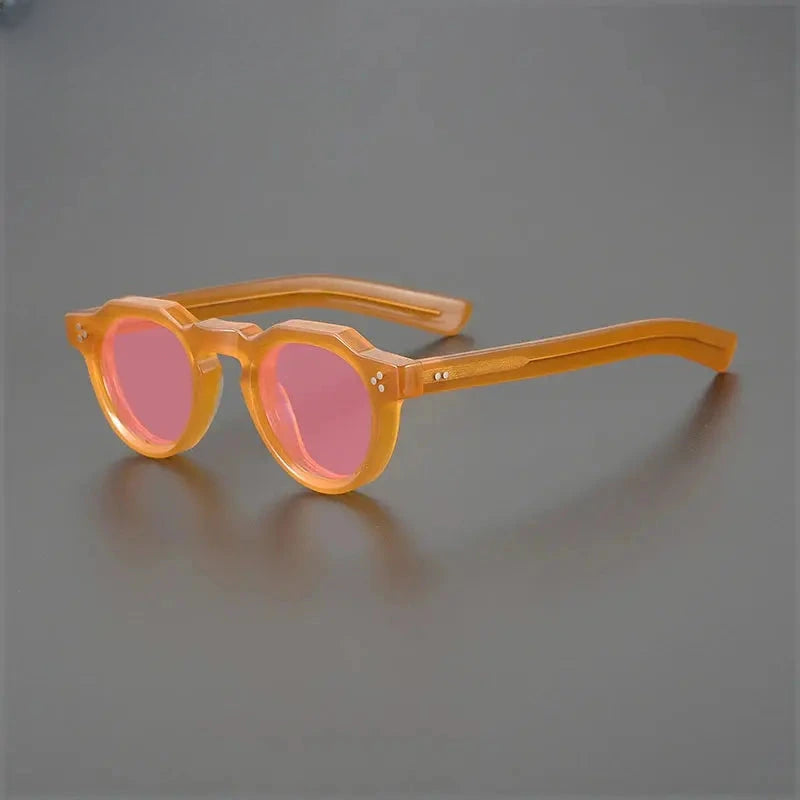 Unisex Round Full Rim Acetate Flat Top Prescription Glasses M002 — view 13 | Rx Spectacle