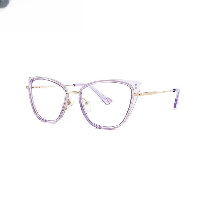 Women's Cat Eye Full Rim Titanium Prescription Glasses 879027 — view 5 | Rx Spectacle