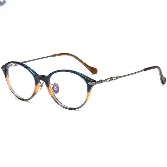 Unisex Oval Full Rim Titanium Prescription Glasses 316890 — view 1 | Rx Spectacle