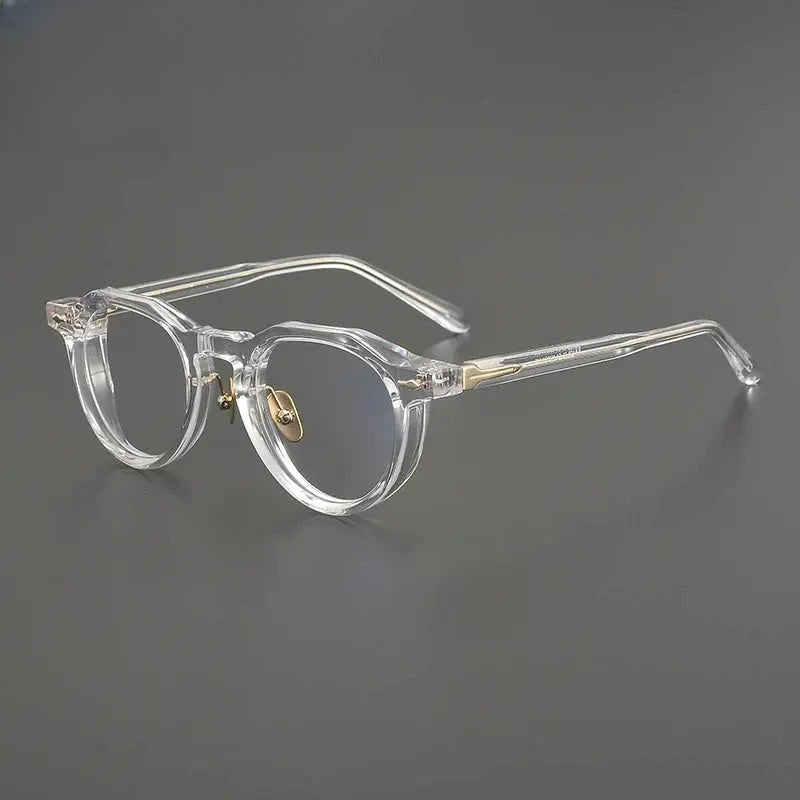 Unisex Round Full Rim Acetate Flat Top Prescription Glasses Gx2261 — view 5 | Rx Spectacle