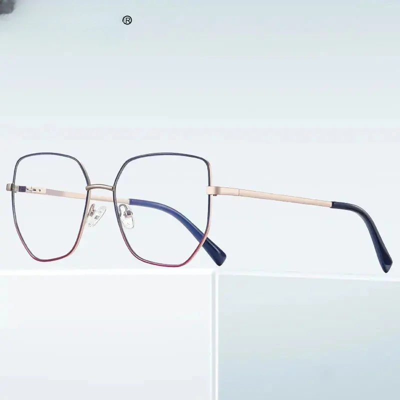 Women's Polygon Full Rim Stainless Steel Reading Glasses 3093 — view 3 | Rx Spectacle