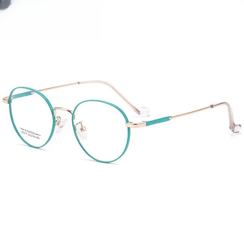 Unisex Oval Full Rim Stainless Steel Prescription Glasses A017 — view 5 | Rx Spectacle