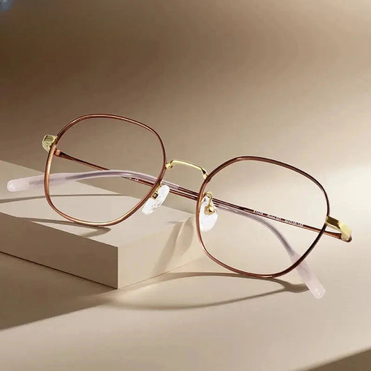 Women's Polygon Full Rim Titanium Prescription Glasses 381028 — view 1 | Rx Spectacle