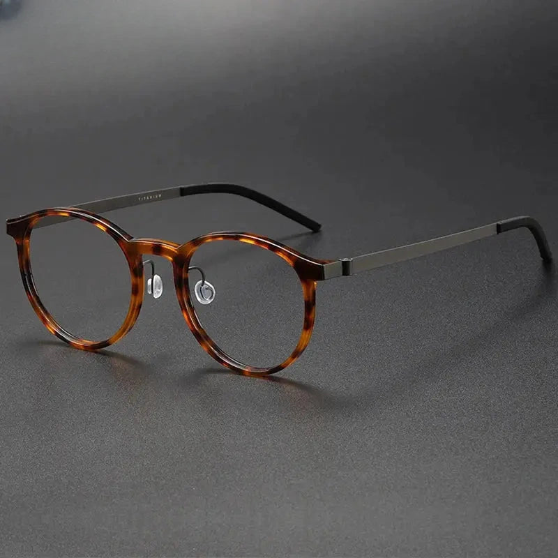 Unisex Oval Full Rim Titanium Prescription Glasses 18362 — view 6 | Rx Spectacle