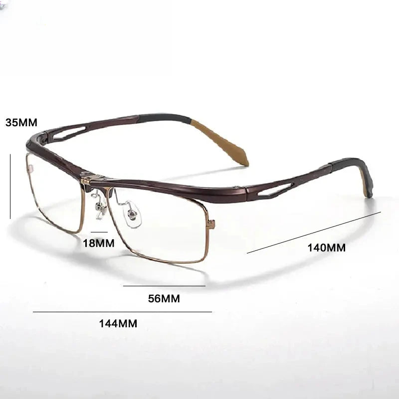 Unisex Square Full Rim Alloy Reading Glasses 679001 — view 2 | Rx Spectacle