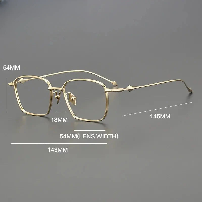 Unisex Square Full Rim Titanium Prescription Glasses Gxyj1494 — view 5 | Rx Spectacle