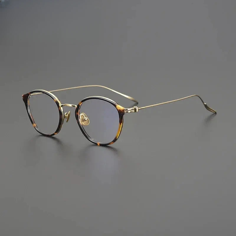 Unisex Round Full Rim Titanium Prescription Glasses Gxyj1573 — view 3 | Rx Spectacle