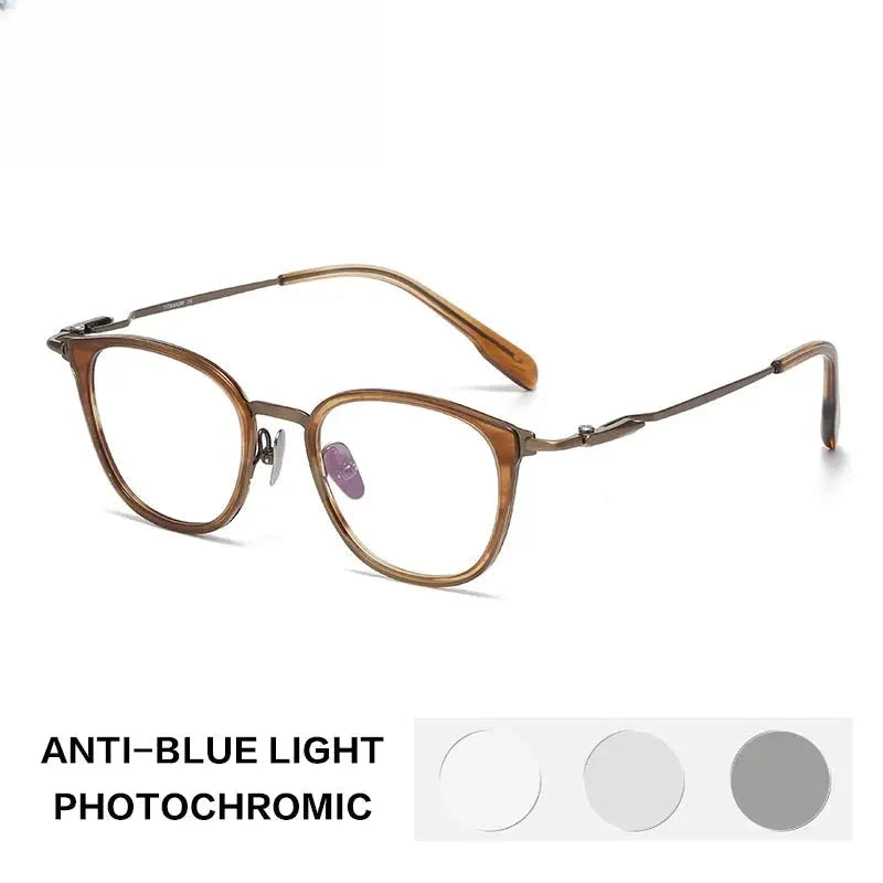 Unisex Square Full Rim Titanium Oversized Reading Glasses 840059 — view 5 | Rx Spectacle