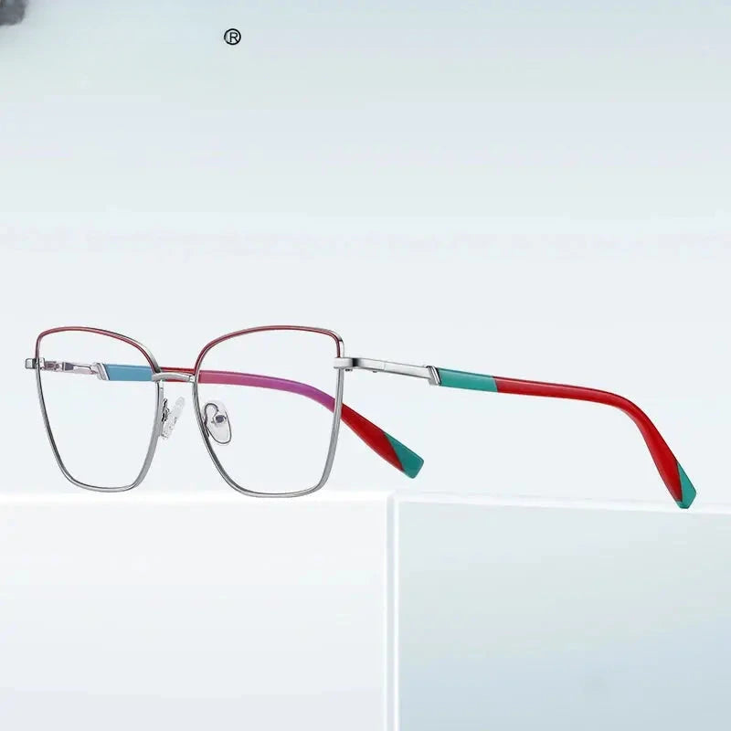 Women's Cat Eye Full Rim Alloy Prescription Glasses 3016 — view 2 | Rx Spectacle