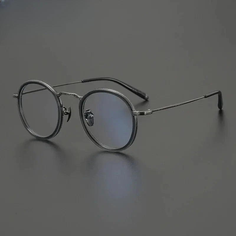 Women's Oval Full Rim Titanium Prescription Glasses G1288 — view 5 | Rx Spectacle
