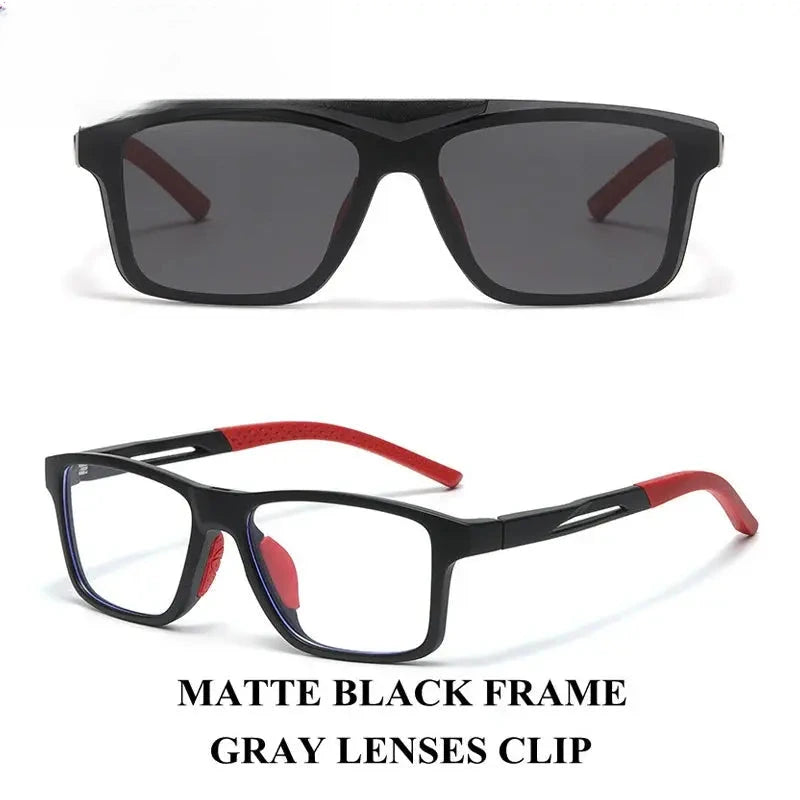 Unisex Square Full Rim Titanium Clip-On Prescription Glasses 888565 — view 6 | Rx Spectacle