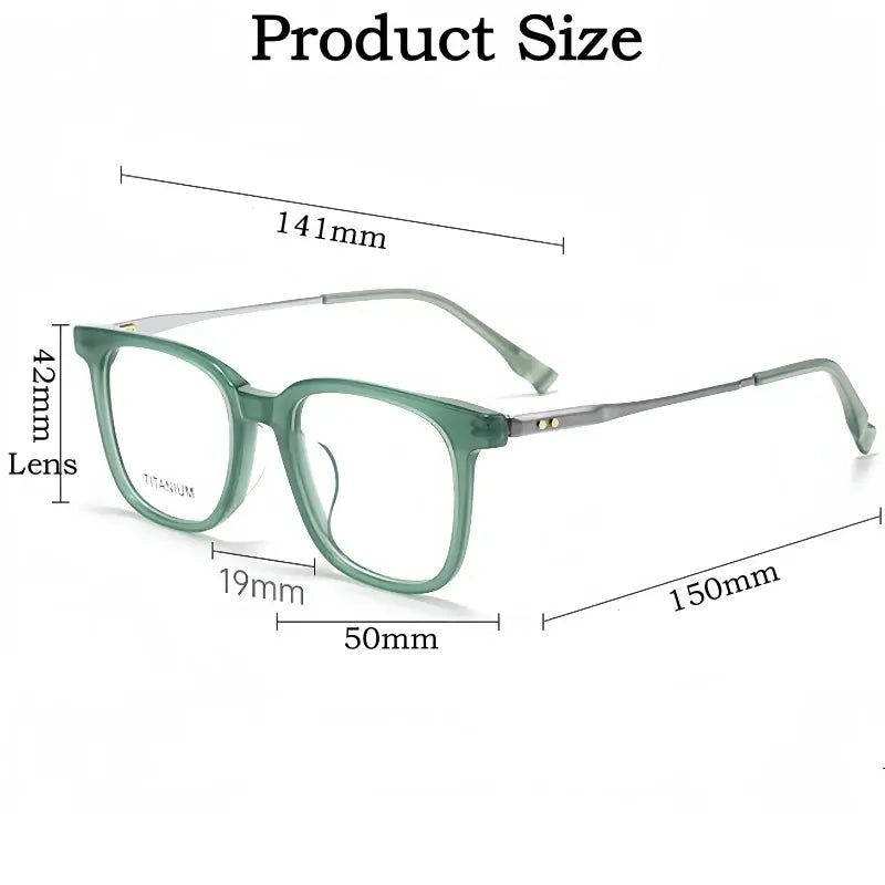 Unisex Square Full Rim Titanium Prescription Glasses 365911 — view 2 | Rx Spectacle