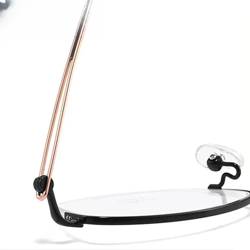 Women's Oval Semi-Rimless Titanium Prescription Glasses 19112 — view 6 | Rx Spectacle