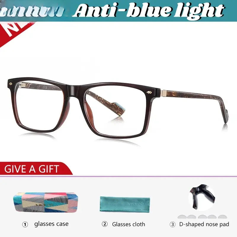 Men's Square Full Rim Titanium Reading Glasses 77218 — view 7 | Rx Spectacle