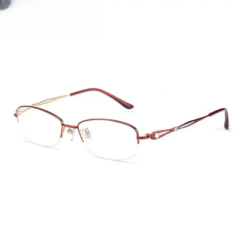 Women's Oval Semi-Rimless Titanium Prescription Glasses 86015 — view 3 | Rx Spectacle