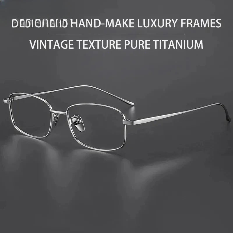 Unisex Square Full Rim Titanium Reading Glasses 8027 — view 2 | Rx Spectacle