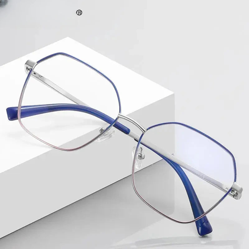 Women's Polygon Full Rim Stainless Steel Reading Glasses 3090 — view 1 | Rx Spectacle