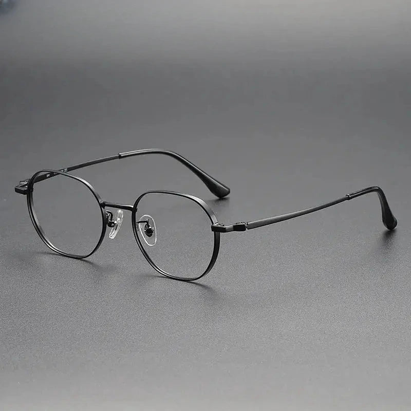 Women's Round Full Rim Stainless Steel Flat Top Prescription Glasses 124208 — view 6 | Rx Spectacle