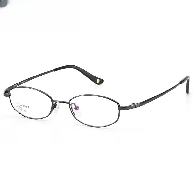 Unisex Oval Full Rim Titanium Prescription Glasses 8070 — view 19 | Rx Spectacle