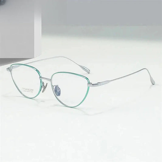 Women's Cat Eye Full Rim Titanium Prescription Glasses 503038 — view 1 | Rx Spectacle