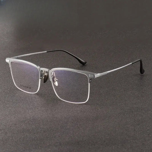 Unisex Square Full Rim Titanium Prescription Glasses 20261 — view 1 | Rx Spectacle