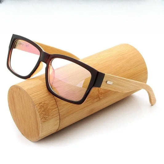 Unisex Rectangular Full Rim Wood Oversized Prescription Glasses 6823 — view 1 | Rx Spectacle